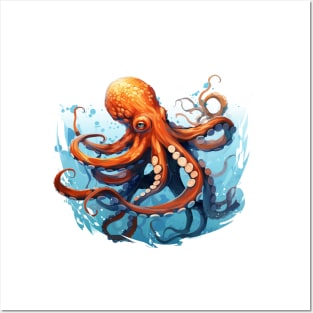 Orange Octopus Posters and Art